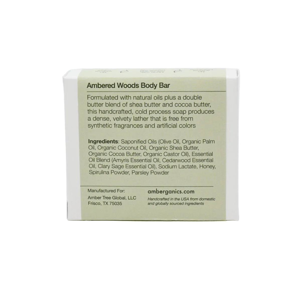 Cold Process Bar Soap - Ambered Woods Body Bar