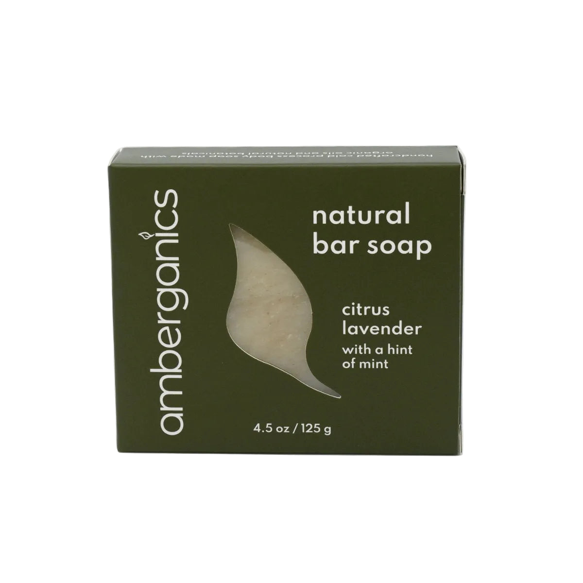 Amberganics Cold Process Soap Box (Front) in Citrus Lavender with a Hint of Mint